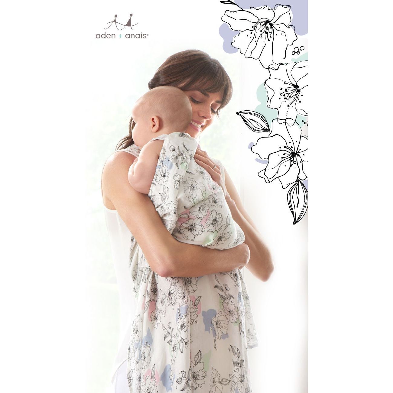 Aden + Anais Silky Soft Swaddle 3 Pack, Meadowlark (849345047376)
